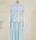 The Floral Stone Embellished Modest  Top & Skirt Set