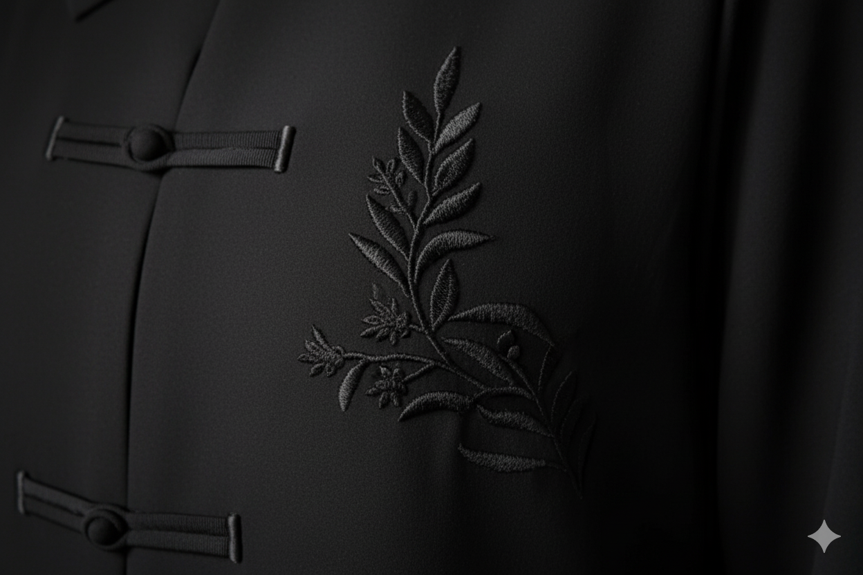 Elegant Black Abaya with Minimal Embroidery