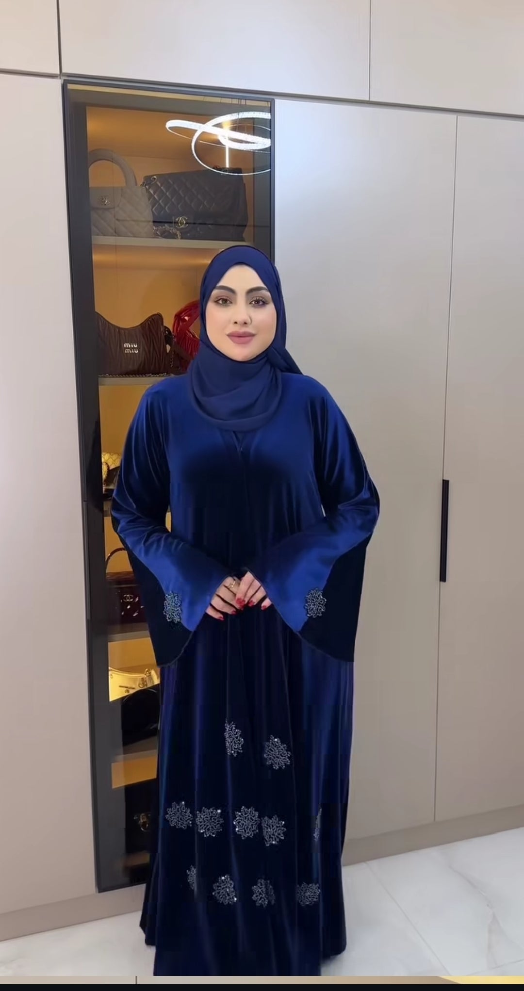 Hand Embellished Velvet Abaya