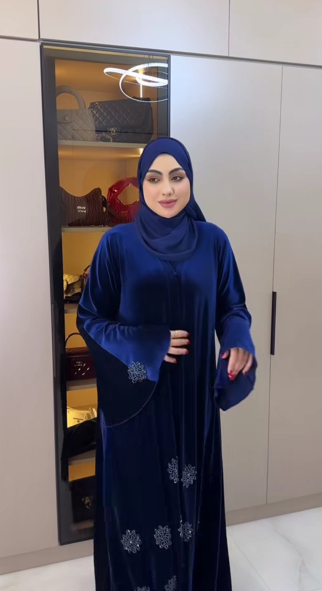 Hand Embellished Velvet Abaya
